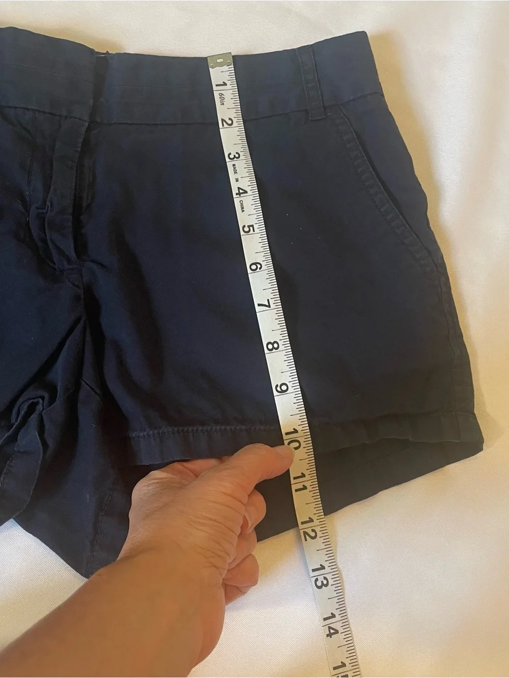 J. Crew Women's‎ Navy Tailored Chino “Broken-In” 100% Cotton Shorts, Size 4